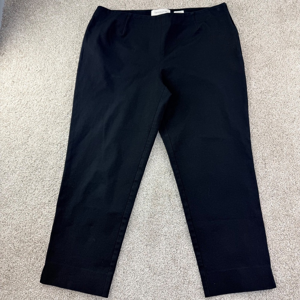 Lafayette 148 Lexington Pants Womens 14 Black Cropped Stretch Cotton Trousers